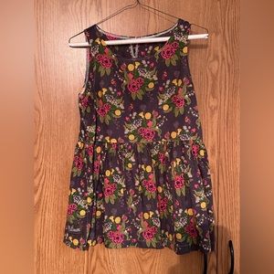 Brown floral tank top